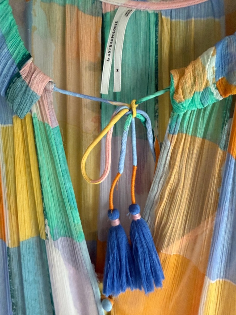 Anthropologie Patchwork Maxi Dress in Yellow, Green & Blue - Picture 6 of 6